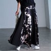 大きいサイズ レディース 2way花柄配色切り替えスカート　sw-0824 ネイビー