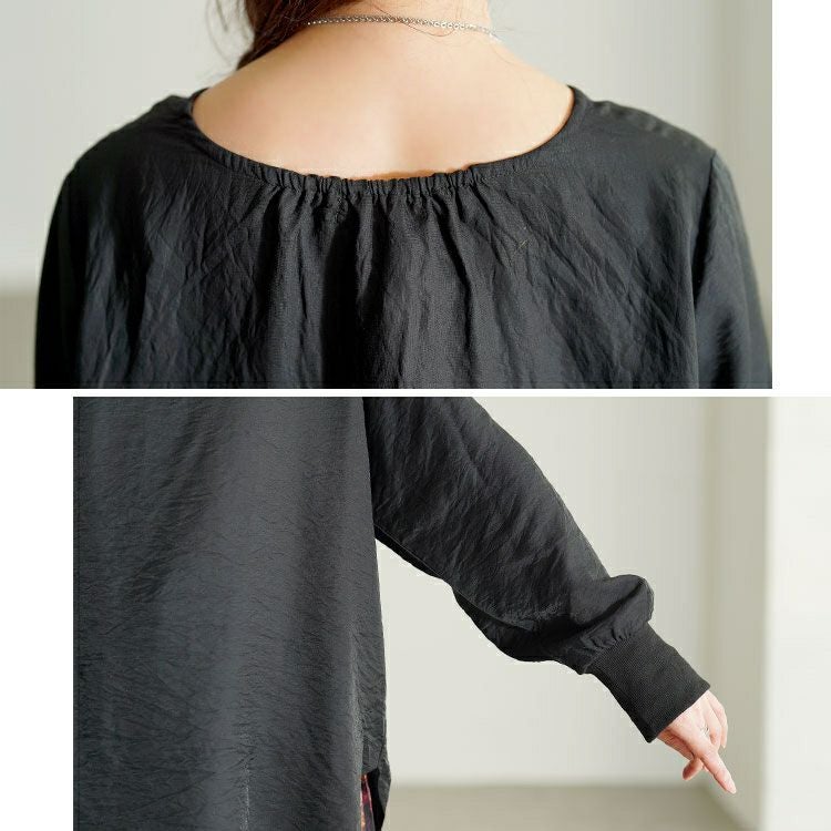 大きいサイズ レディース バックタックラウンドヘムプルオーバー　cpdai-640958 【メール便可】