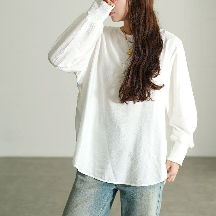 大きいサイズ レディース バックタックラウンドヘムプルオーバー　cpdai-640958 【メール便可】