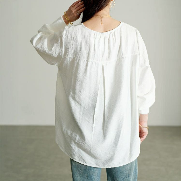 大きいサイズ レディース バックタックラウンドヘムプルオーバー　cpdai-640958 【メール便可】