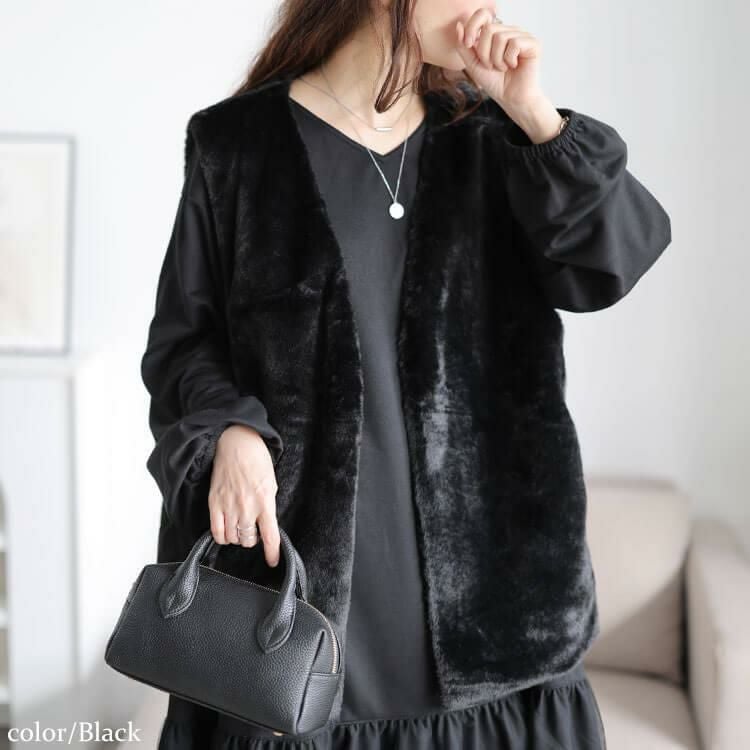 大きいサイズ レディース ファーベスト　cpdai-647396 ブラック