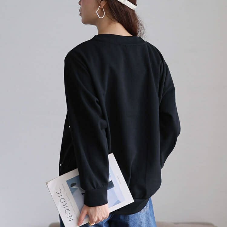 大きいサイズ レディース ハートスタッズラウンドネックプルオーバー　cpdai-647366 【メール便可】