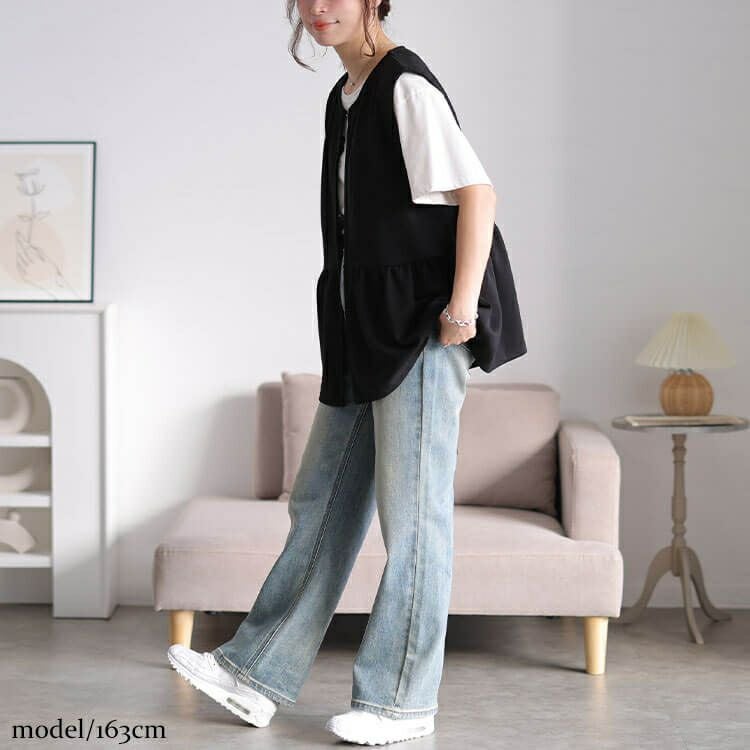 大きいサイズ レディース 撥水ペプラムベスト　cpdai-647360 【メール便可】