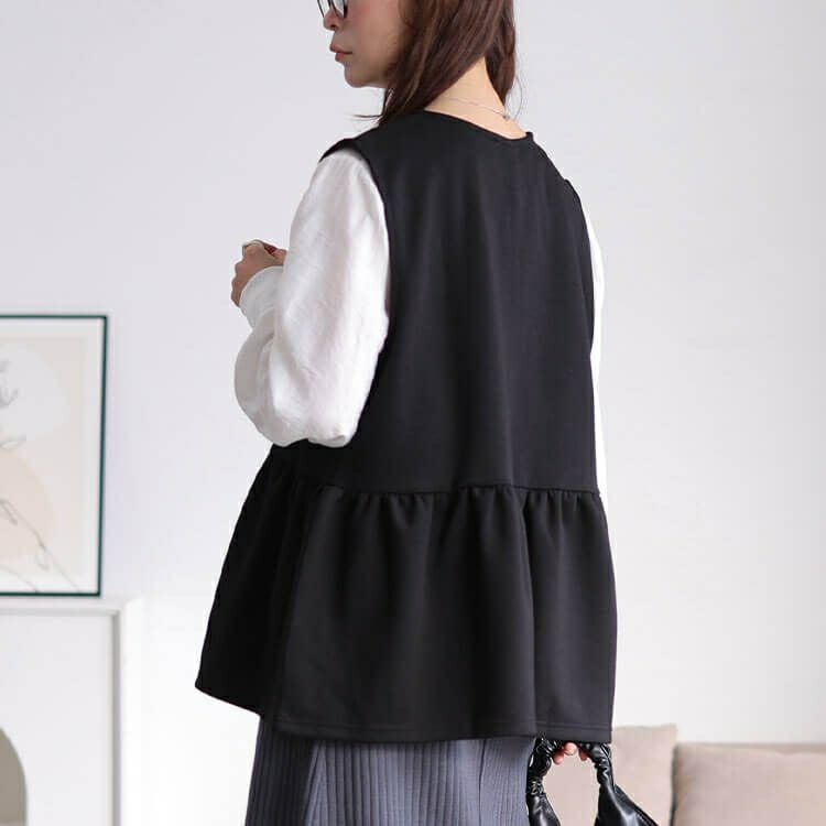 大きいサイズ レディース 撥水ペプラムベスト　cpdai-647360 【メール便可】