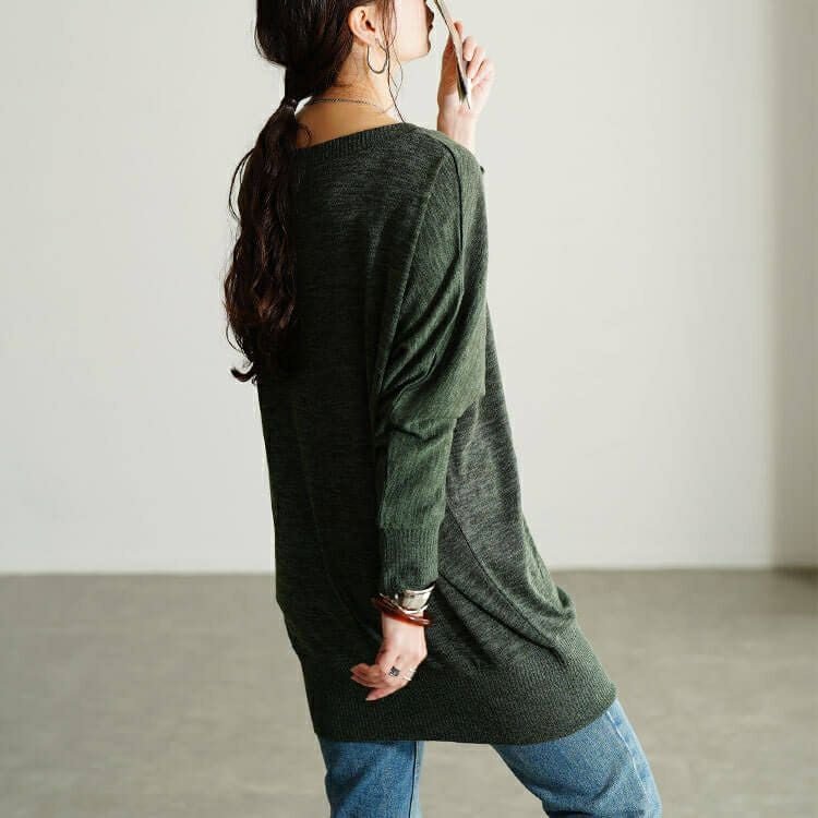 大きいサイズ レディース ラウンドネックドルマンチュニック　cpdai-647281 【メール便可】