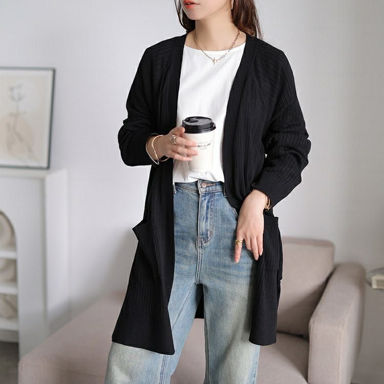 大きいサイズ レディース 洗えるワイドリブトッパーカーディガン　cpdai-640908