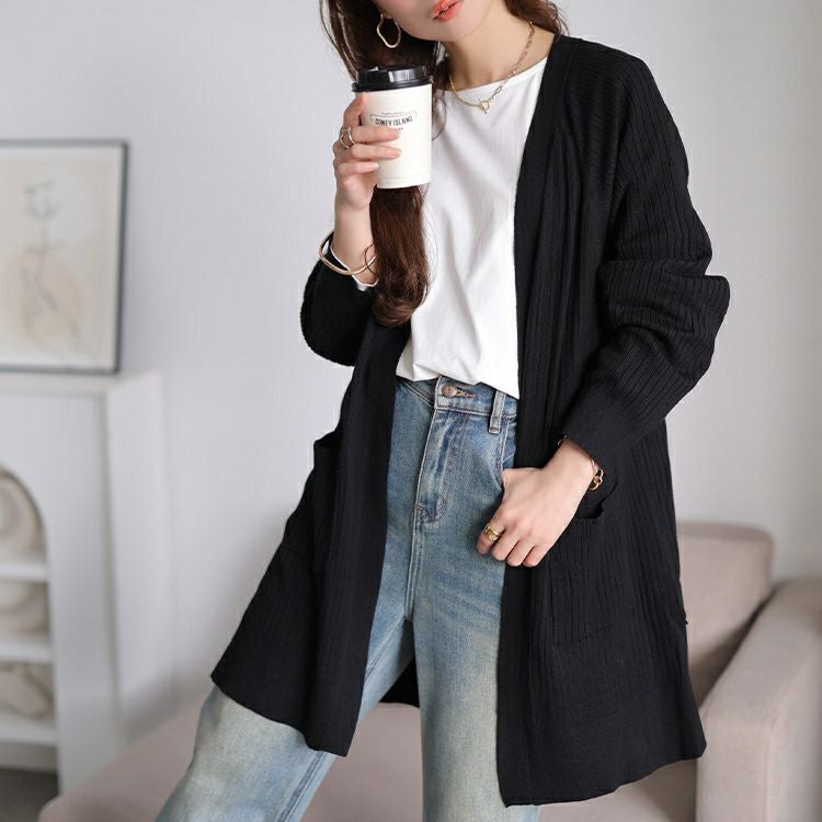 大きいサイズ レディース 洗えるワイドリブトッパーカーディガン　cpdai-640908
