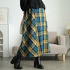 大きいサイズ レディース チェック柄メルティストレッチ微起毛フレアスカート　cpdai-640906 イエロー