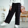 大きいサイズ レディース チェック柄メルティストレッチ微起毛ワイドパンツ　cpdai-640905 ギンガムチェック