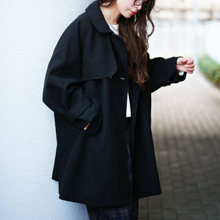 大きいサイズ レディース フェイクウールフレアコート　sada-6934