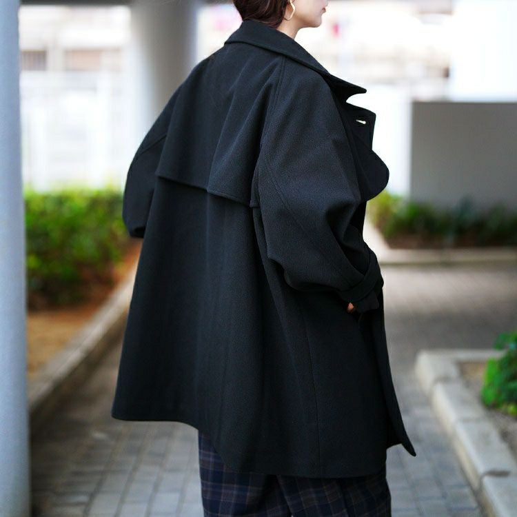 大きいサイズ レディース フェイクウールフレアコート　sada-6934