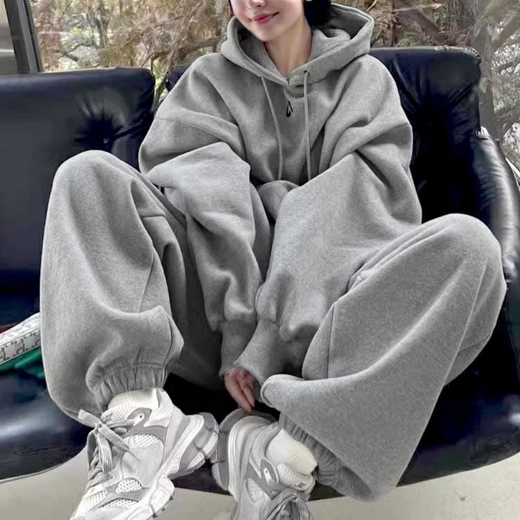 大きいサイズ レディース スウェットパーカー＆ジョガーパンツ上下セット　goldy-1767