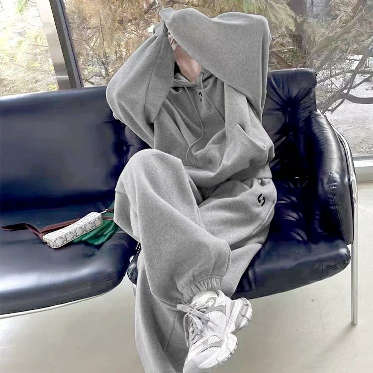 大きいサイズ レディース スウェットパーカー＆ジョガーパンツ上下セット　goldy-1767