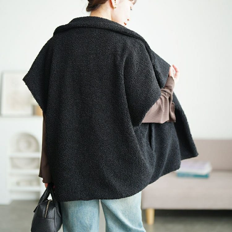 大きいサイズ レディース オーバーサイズボアベスト　tog-1043