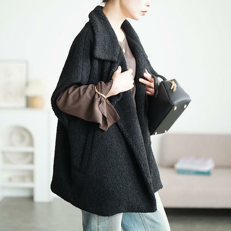 大きいサイズ レディース オーバーサイズボアベスト　tog-1043 ブラック