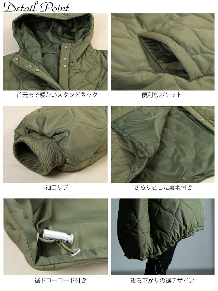 大きいサイズ レディース 中綿キルティングモンスターパーカーコート　tog-1045