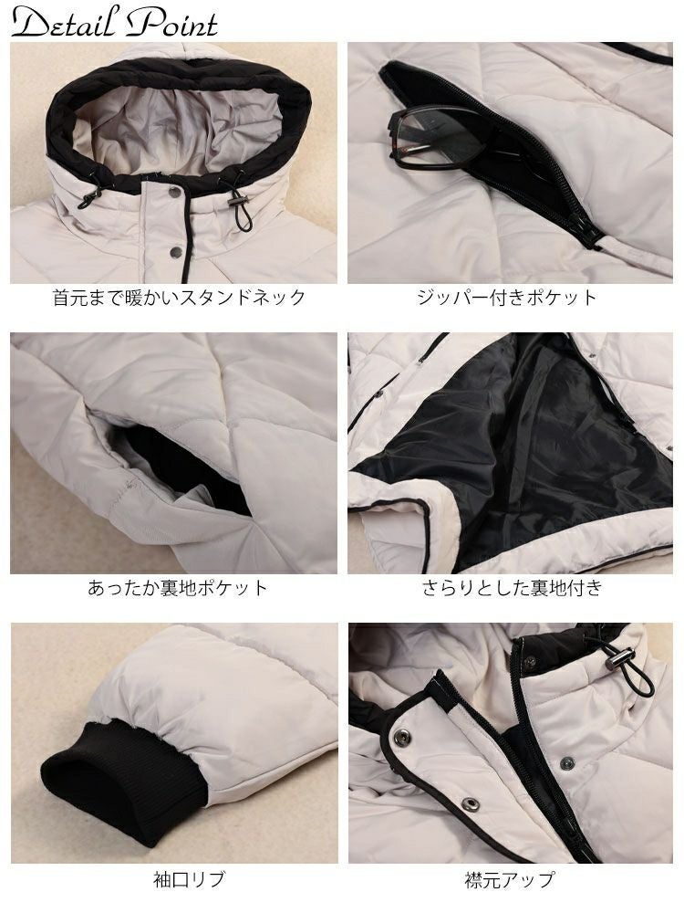 大きいサイズ レディース 撥水＆防風ファイバーダウンダイヤキルトコート　mnfk-552819