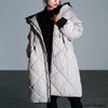 大きいサイズ レディース 撥水＆防風ファイバーダウンダイヤキルトコート　mnfk-552819 アイスグレー