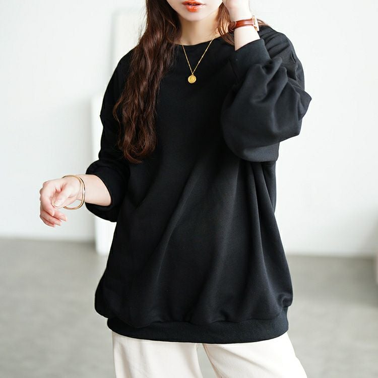 大きいサイズ レディース ミニハイネックドルマンスウェット　sum-0036