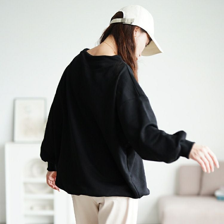 大きいサイズ レディース ミニハイネックドルマンスウェット　sum-0036