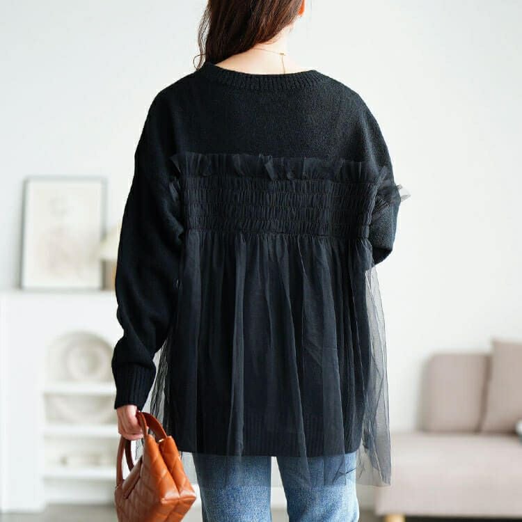 大きいサイズ レディース チュールビスチェドッキングニット　maru-20022