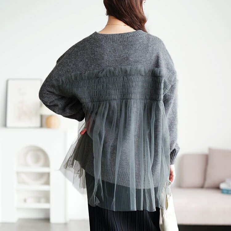 大きいサイズ レディース チュールビスチェドッキングニット　maru-20022