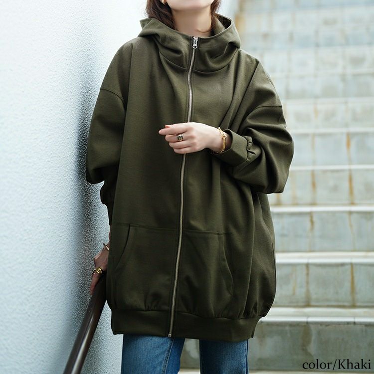 大きいサイズ レディース ビッグフードジップパーカー　sw-0835