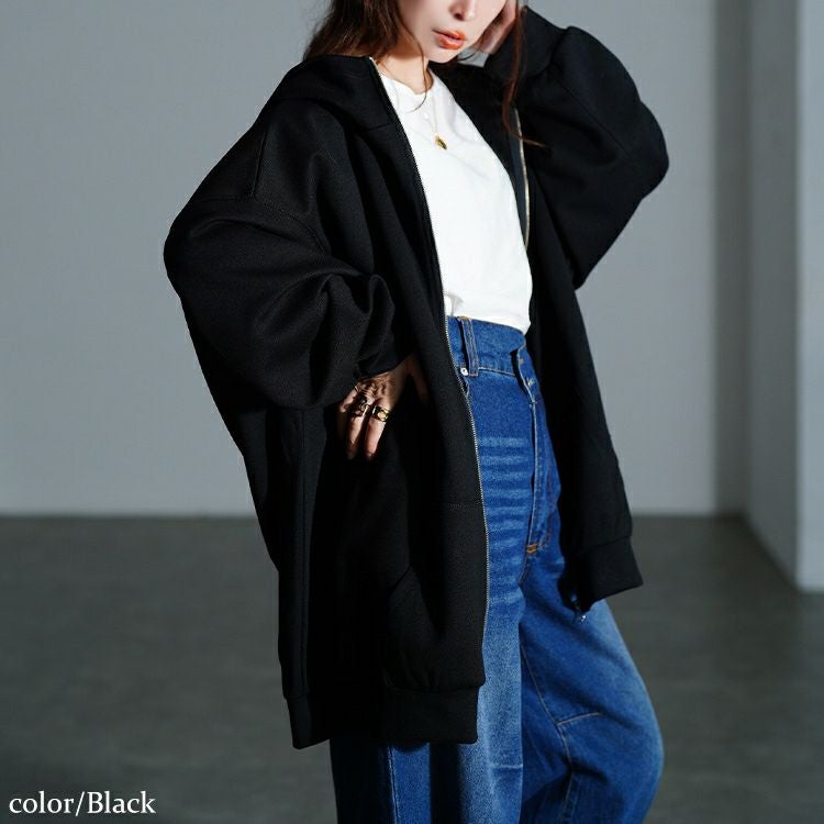 大きいサイズ レディース ビッグフードジップパーカー　sw-0835