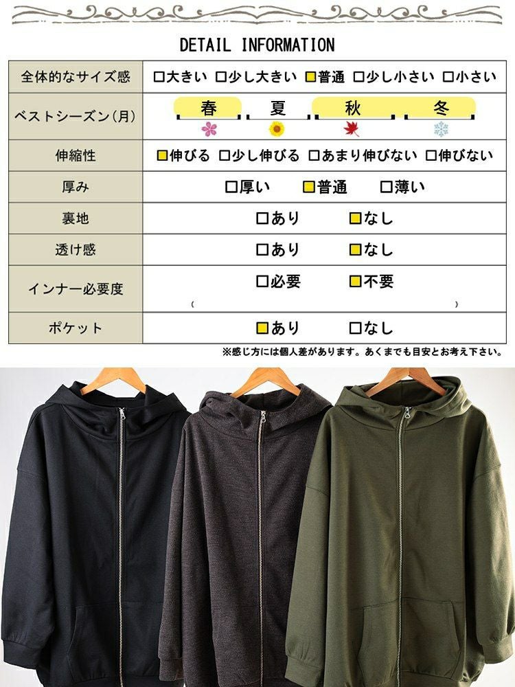 大きいサイズ レディース ビッグフードジップパーカー　sw-0835