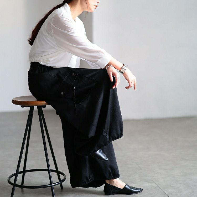 大きいサイズ レディース 裾ドロストボリュームカーゴパンツ　sw-0831