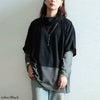 大きいサイズ レディース 静電気防止オフタートル配色切り替えドルマン＆ロンT2点セット　cast-5558008 ブラック