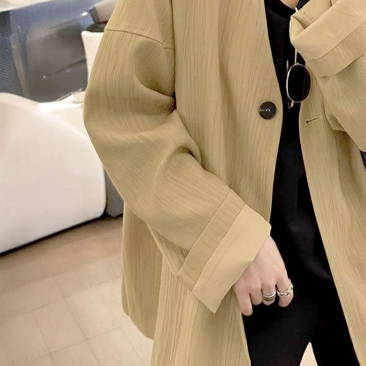 大きいサイズ レディース ノーカラーシングルジャケット　goldy-1757【メール便可】