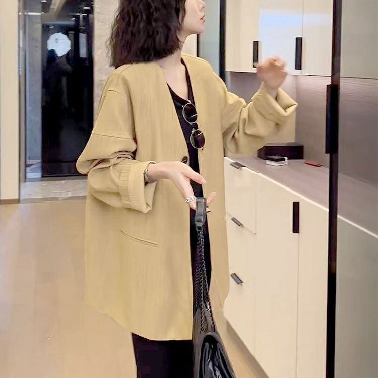 大きいサイズ レディース ノーカラーシングルジャケット　goldy-1757【メール便可】