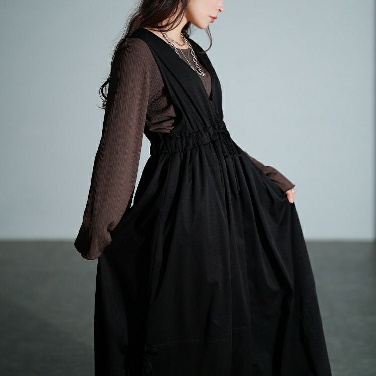 大きいサイズ レディース カシュクールバルーンジャンパースカート　nw-25052