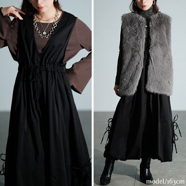 大きいサイズ レディース カシュクールバルーンジャンパースカート　nw-25052