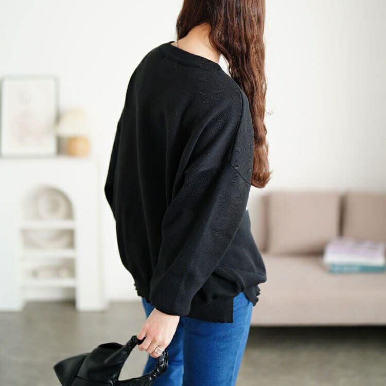 大きいサイズ レディース ロゴプリントハイゲージニット　sum-0023