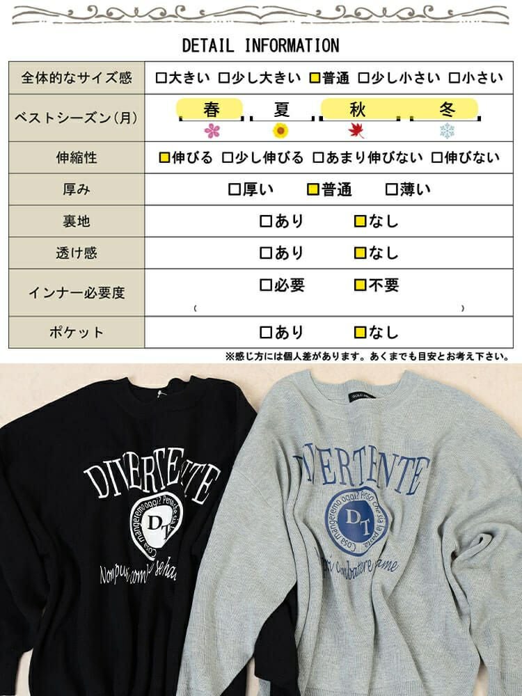 大きいサイズ レディース ロゴプリントハイゲージニット　sum-0023