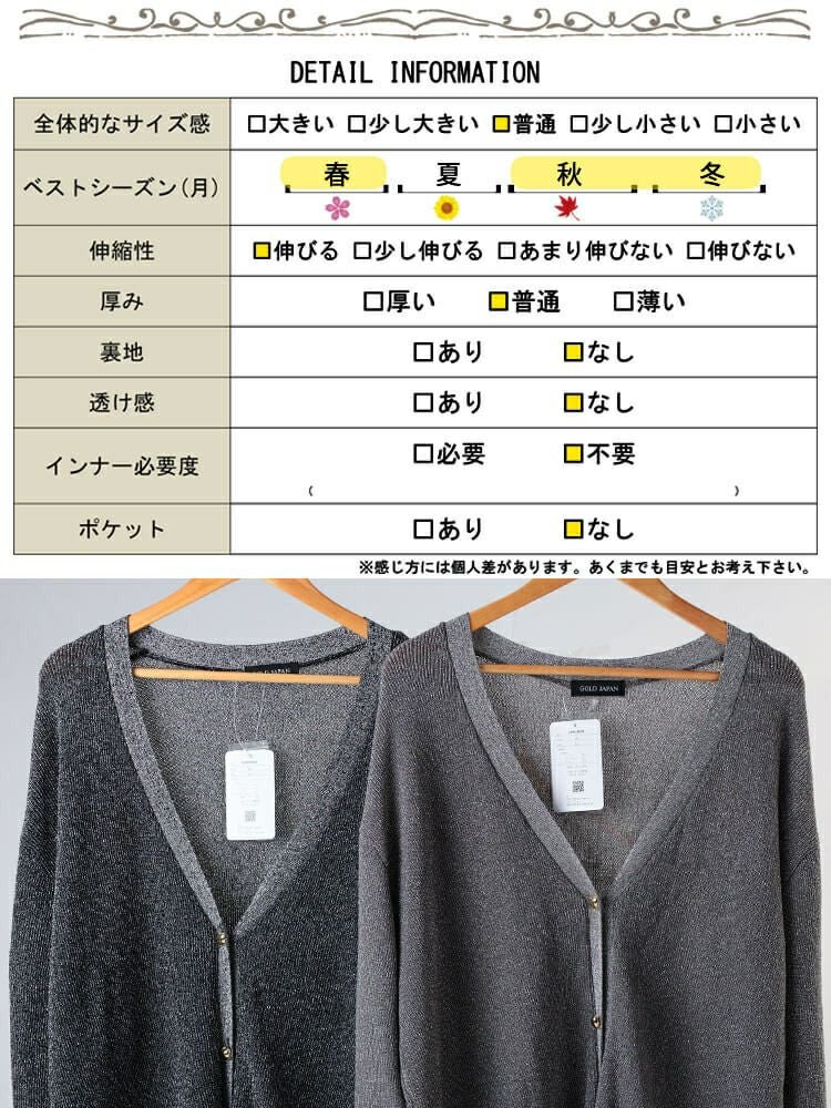大きいサイズ レディース ハートボタンラメニットカーディガン sum