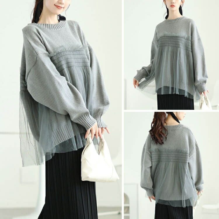 大きいサイズ レディース チュールビスチェドッキングニット　sum-0013