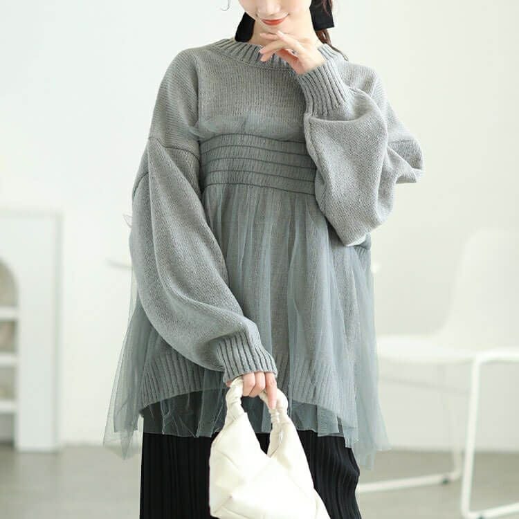 大きいサイズ レディース チュールビスチェドッキングニット　sum-0013