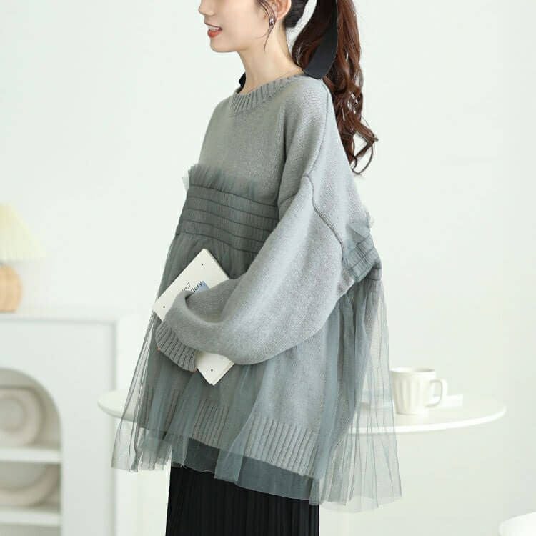 大きいサイズ レディース チュールビスチェドッキングニット　sum-0013