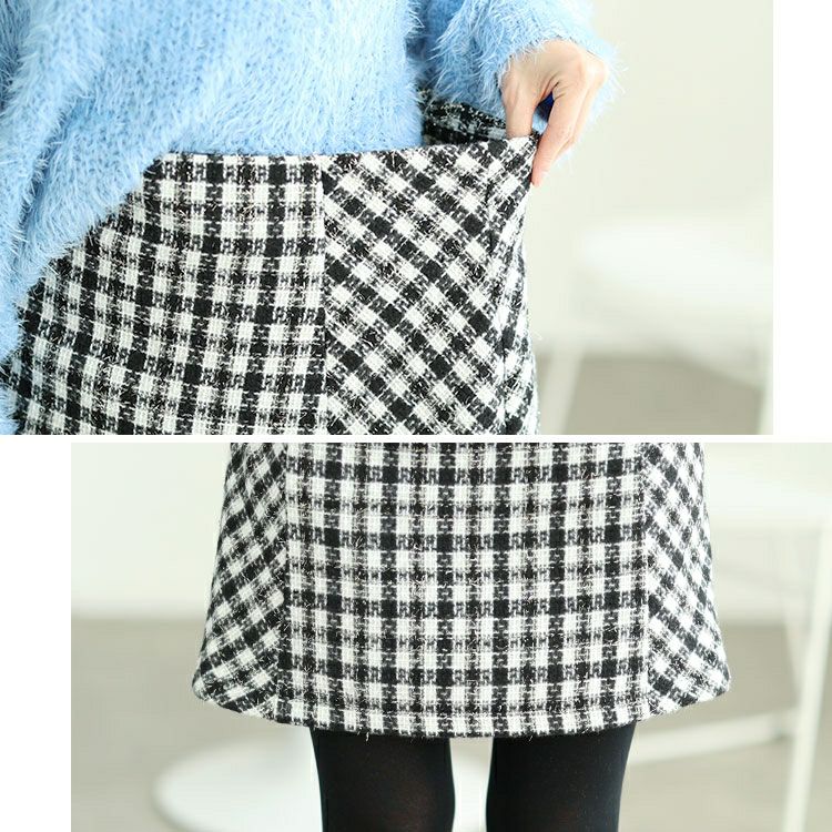 大きいサイズ レディース ラメツイードセミタイトミニスカート　tana-ww650052