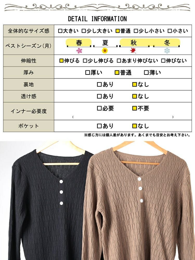 大きいサイズ レディース Vネック模様編みニットプルオーバー　goldy-1755