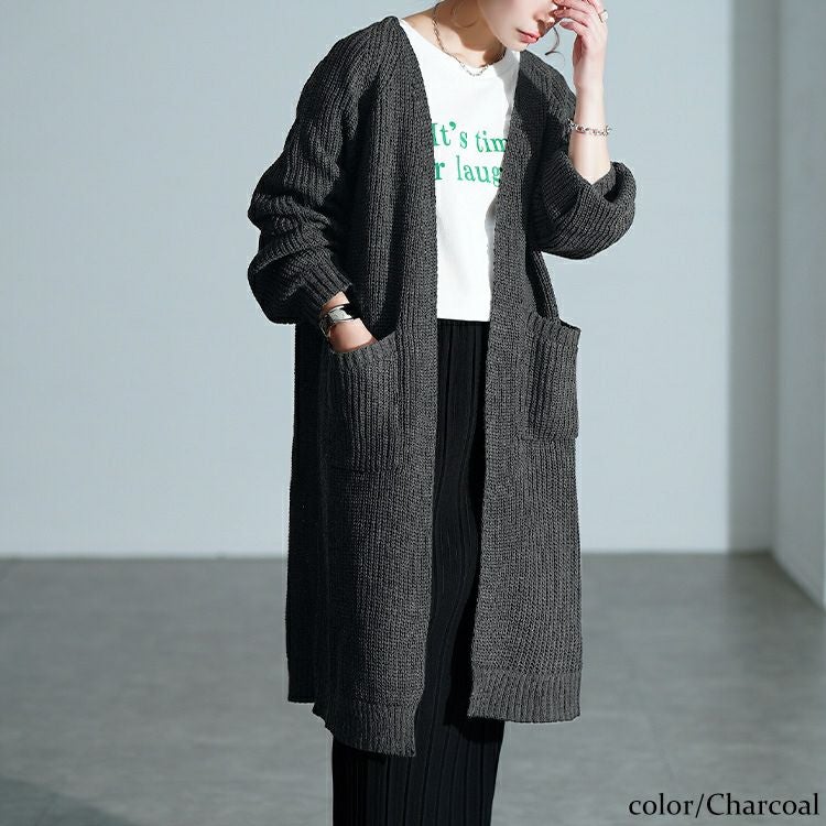 大きいサイズ レディース リブニットトッパーカーディガン　kt-43006