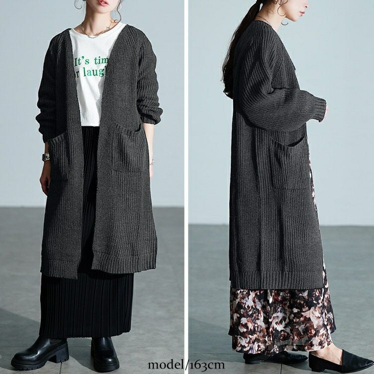 大きいサイズ レディース リブニットトッパーカーディガン　kt-43006