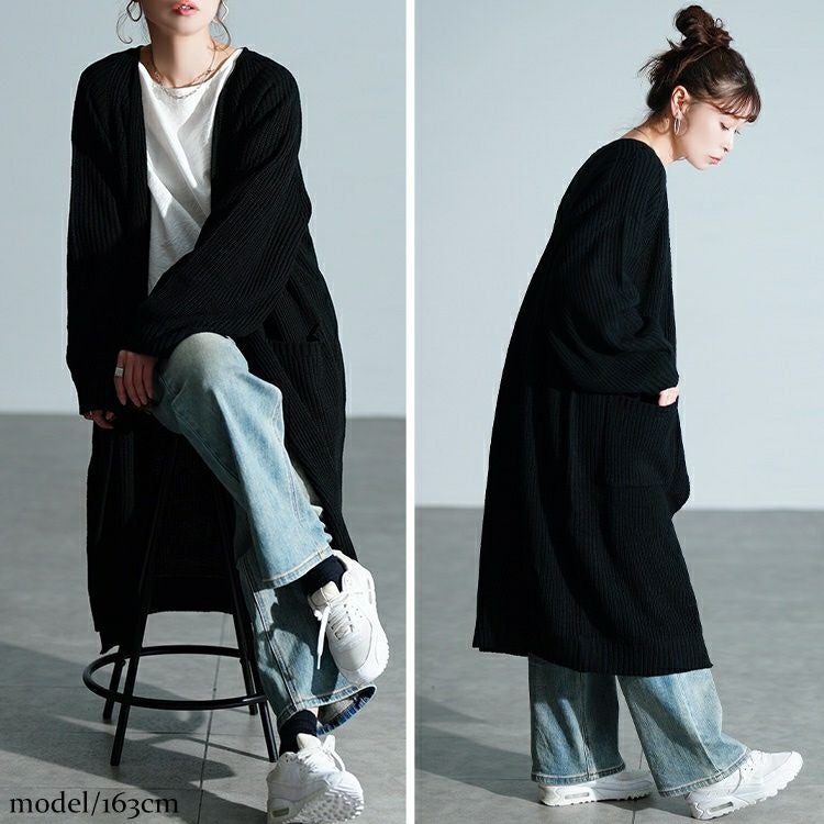 大きいサイズ レディース リブニットトッパーカーディガン　kt-43006