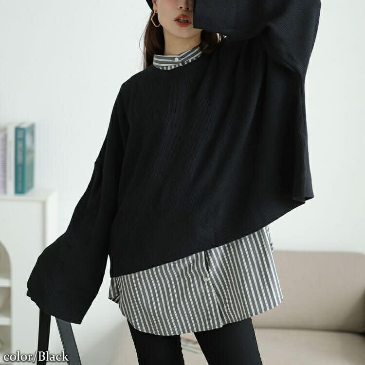 大きいサイズ レディース クロップドオーバーサイズハイゲージニット　maru-20023