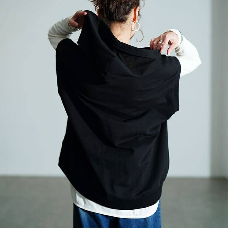 大きいサイズ レディース スウェットパーカーベスト　wk-0523