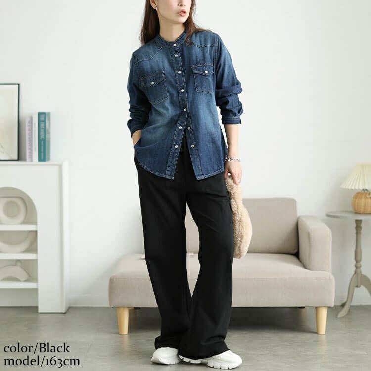 大きいサイズ レディース スウェットセミフレアパンツ　wk-0586