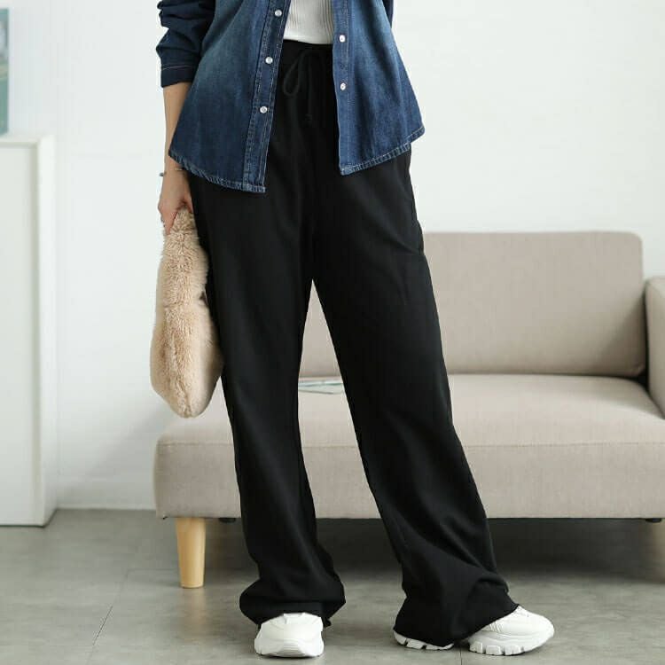 大きいサイズ レディース スウェットセミフレアパンツ　wk-0586